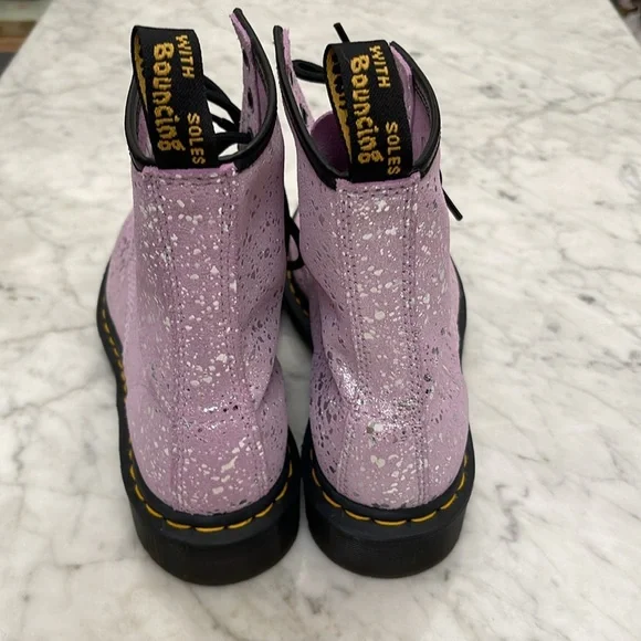 Dr. Marten metallic paint splatter suede shoes size 8 - Picture 3 of 9